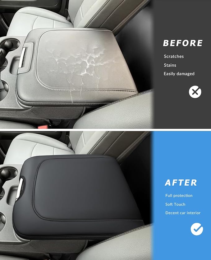INTGET Center Console Cover for 2013-2018 Dodge Ram 1500 2500 3500 & 2013-2026 Ram 1500 Classic/2500/3500 Accessories Interior Middle Armrest Arm Rest Cushion Protector(Fit for Jump Seat Console)