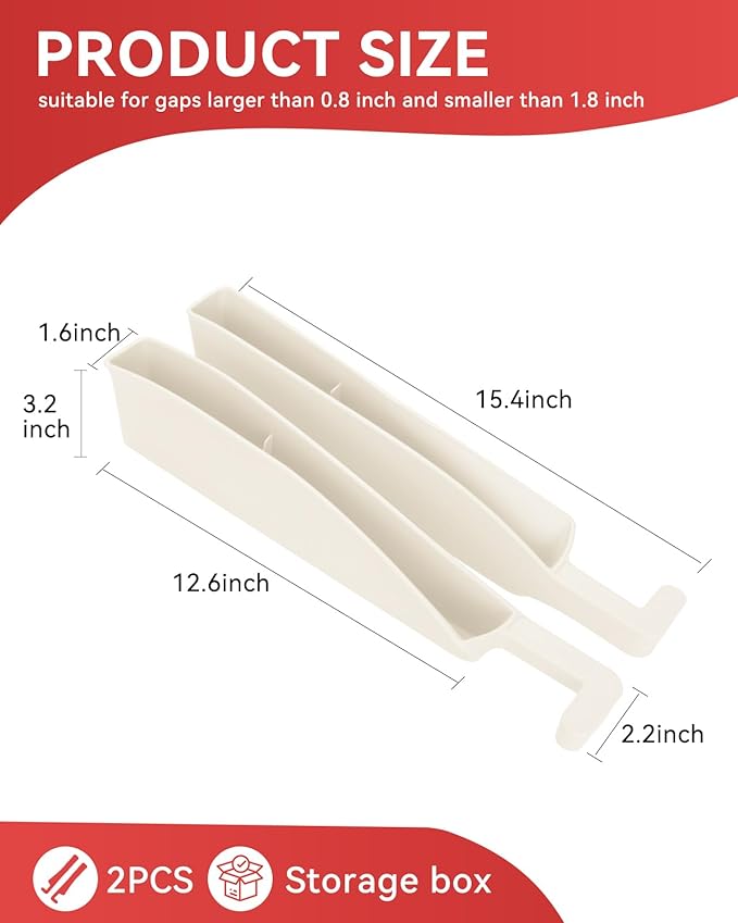 Edotim Car Seat Gap Filler, Seat Gap Organizer with Phone Holder, Car Seat Accessories, Car Organizer Fit SUV Truck-2PCS White