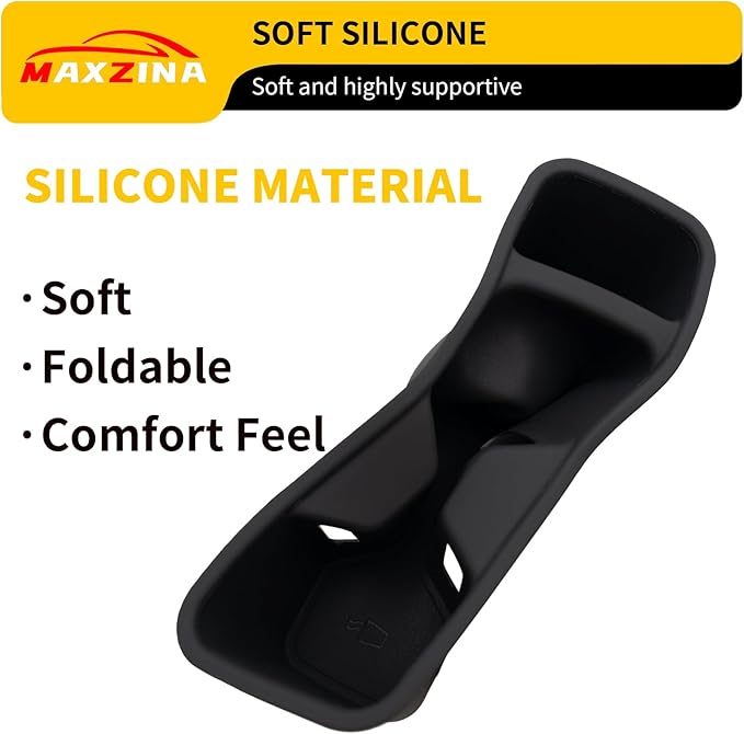Maxzina Cup Holder Compatible with 2020-2025 Kia Telluride Cup Holder Silicone Insert Center Console Cup Holder Silicone Black Bottle Holder Interior Decoration for 2024 Telluride Accessories