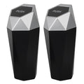 LoyaGour Car Trash Can Bin,Small Garbage Can with Lid,Automotive Cup Holder Mini Cars Trashcan,Portable Door Trash Cans,Car Essentials Gadgets Dustbin (2Pcs, Silver)