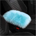 Car Center Console Cover Pad, Fluffy Middle Console Pad Armrest Seat Box Cover, Universal Furry Arm Rest Decoration Protector for Car Truck SUV, Interior Car Accessories (Light Blue)