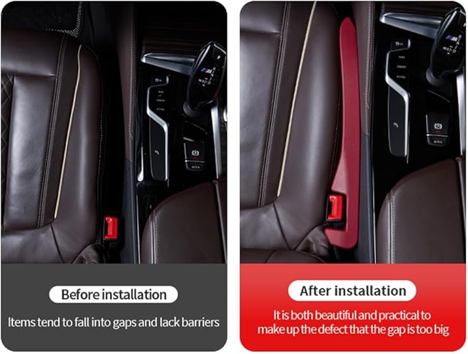 2PCS Car Seat Gap Filler - Car Seat Gap Filler Organizer for Holding Phone,Key,Purse - Universal Car Gap Filler Fits CCar Truck SUV Car Interior Accessories (Burgundy/2PCS)…