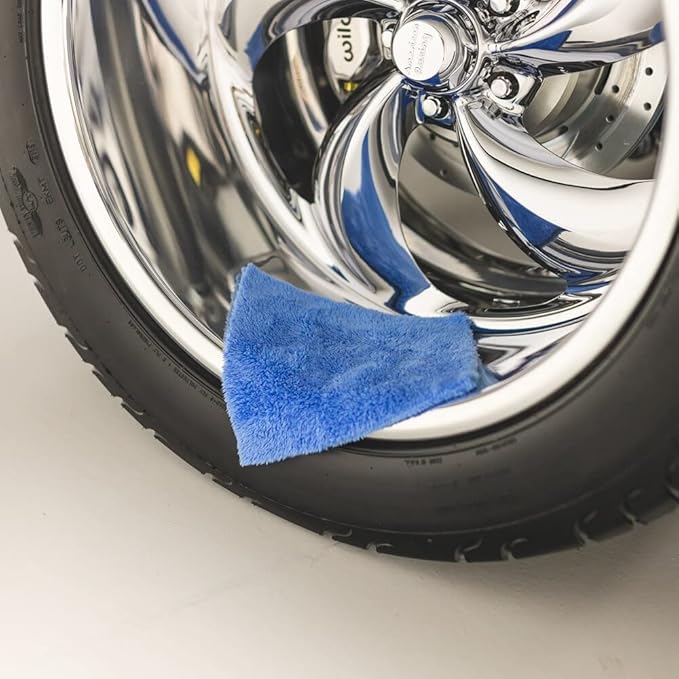The Rag Company - The Eaglet 500 - Professional Korean 70/30 Blend; Super Plush Microfiber Detailing Towels; Perfect for Wheels, Mirrors, and More; 500GSM; 8inx8in, Blue (10-Pack)
