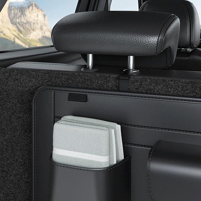 SUV Car Trunk Seat Bag Back Organizer Leather Auto Backseat Hanging Storage Bag Bottle Water Cup Tools