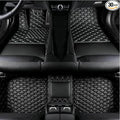 Custom Luxury Black Leather Car Floor Mats Upgrade Your Car's Interior All-Weather Protection for Cars, SUVs, Trucks Compatible with Automotive Floor Mats (Black Beige)