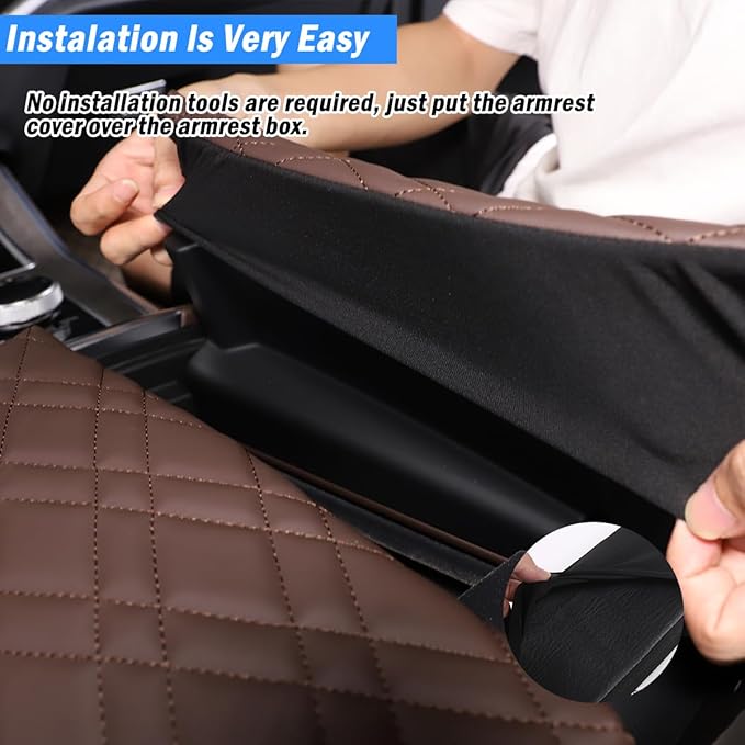Car Center Console Pad for BMW X5 G05 X6 G06 X7 G07 2019-2023 Car Armrest Cover Leather Cushion Waterproof Car Armrest Seat Box Protector Accessories (Style A)