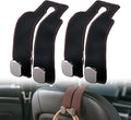 2026 New 2 in 1 Car Seat Back Storage Hook, Car Backseat Organizer Accessories, Premium Leather Headrest Hook for Auto Hooks Organizer for Handbag Purse Coat Bags (1, Black)