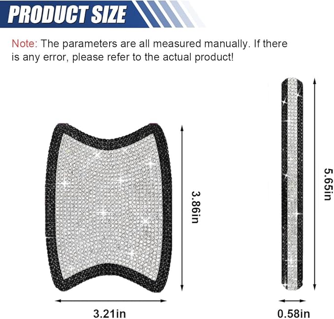 10PCS Bling Car Door Handle Protector, Crystal Rhinestone Anti-Scratch Car Bowl Decoration Sticker Decal, Universal Auto Exterior Door Protective Covers Accessories for Women (Black/White)