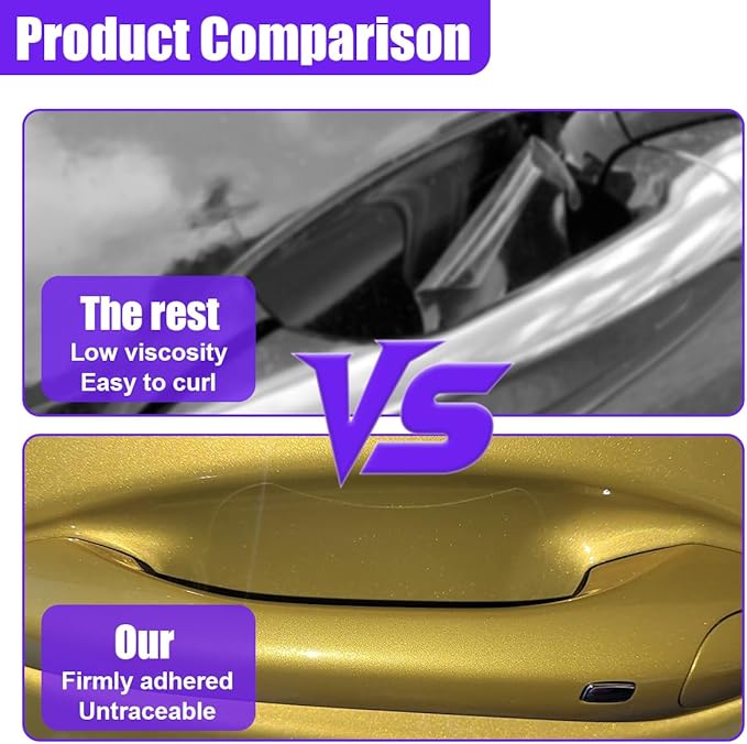Clear Car Door Handle Cup Protector, Car Door Handle Scratches Protective Films, Waterproof Auto Transparent Paint Bumper Trim Guard Cup Stickers Universal for Most Cars (4PCS)