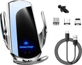 Wireless Car Charger Mount, 15W Automotive Electric Wireless Charger Holder, Car Air Vent Mount Bracket Fast Charging for Most Smartphone, Universal Car Accessories (Silver)