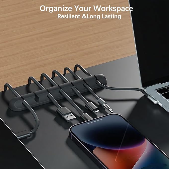 Cable Clips, 3 Slots Cord Organizer Cable Management, Cable Organizers USB Cable Holder Wire Organizer Cord Clips, Cable Straps for Desk Car Home and Office,White