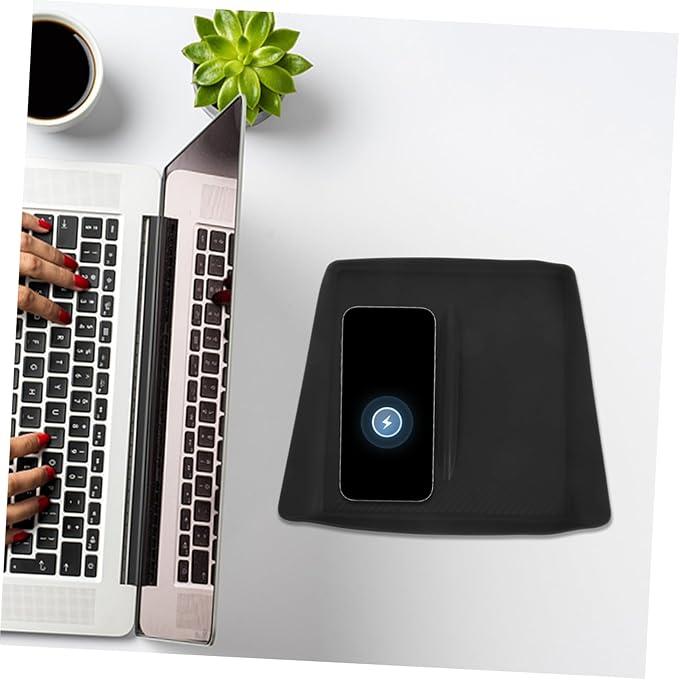 LIFKOME Center Console Cordless Charging Pad -Skid Silicone Mat for Vehicle Dashboard Accessory for Convenient Phone Charging
