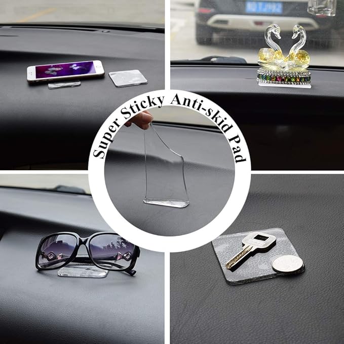 ZC GEL Sticky Gel Pads (10 Pack), As Seen On TV Removable Traceless Gripping Pad Washable Reusable Anti Slip Pad for Car Dashboard Office Home Stick Anything Anywhere, Clear