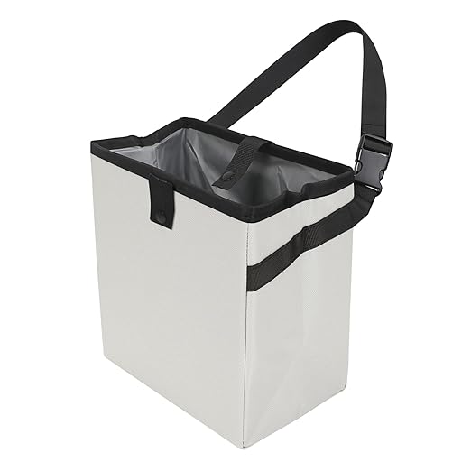 Homelove Car Trash Can, Leak-Proof Waterproof Trash Bin Collapsible Portable Auto Garbage Bag Large Capacity Trashcan Storage Bag Multipurpose Car Organizer Hanging (White)