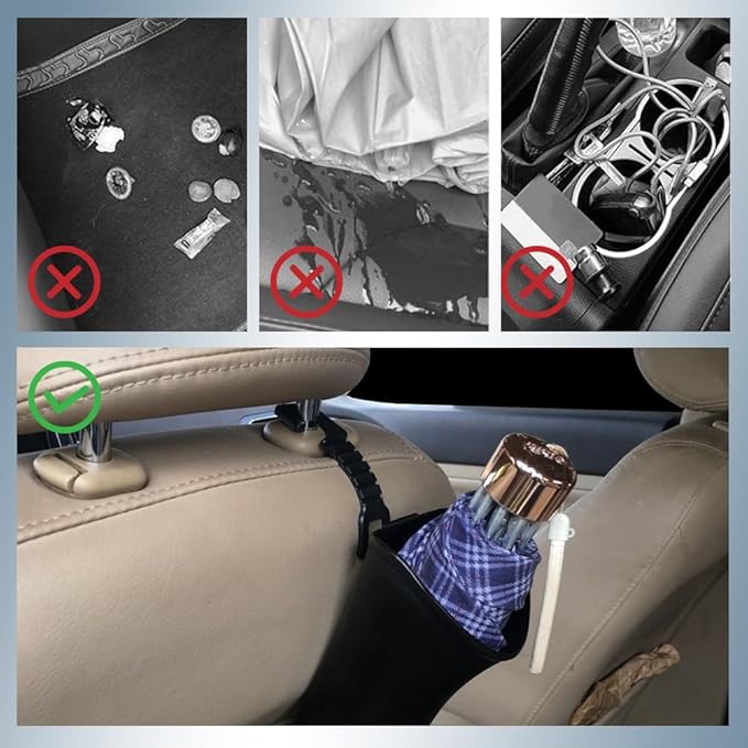 Car Trash Can Backseat, Car Garbage Organizer, Black Small Leakproof Vehicle Trash Garbage Can Bin, Automotive Interior Accessories Small Garbage Bin for Vehicles, Travelling, Home, Office
