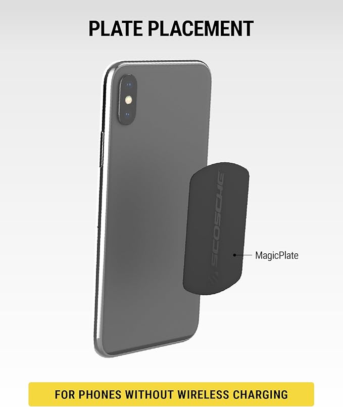 Scosche MAGRKI MagicMount Replacement Metal Plate Kit for Phone, Metal Plates for Magnetic Mount Cell Phone Holder for Car, Universal with All Devices and Phone Case, Black