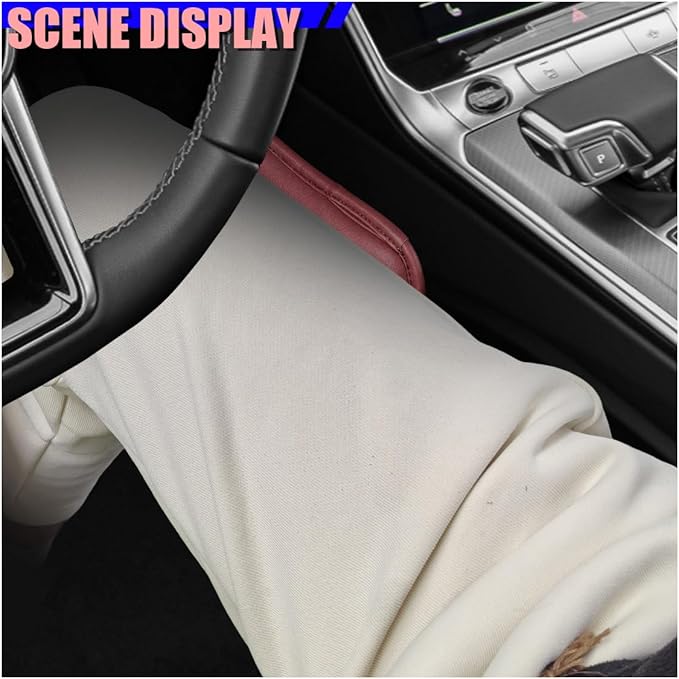 Craedli 2PCS Car Door Armrest Pads, Soft Leather Memory Foam Comfortable Center Console Knee Cushion, Universal Relieve Fatigue Vehicle Interior Elbow Support Accessories for Most Cars (Red)