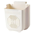 YIKANGHENG Foldable Hanging Trash Can, 8.5 Inch x 8 Inch x 4.72 Inch White Plastic Kitchen Waste Bin (M)