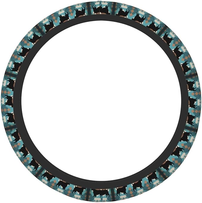 Scottish Terrier Universal Fit Steering Wheel Cover for Car, Truck, and SUV, Durable Steering Wheel Protection