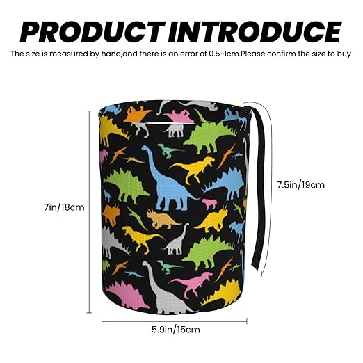 KXWQTRDD Car Garbage Bag Colorful Dinosaurs Mini Car Trash Bin Portable Collapsible Waterproof Rubbish Bag for Car Accessories Back Front Seat Cup Holder