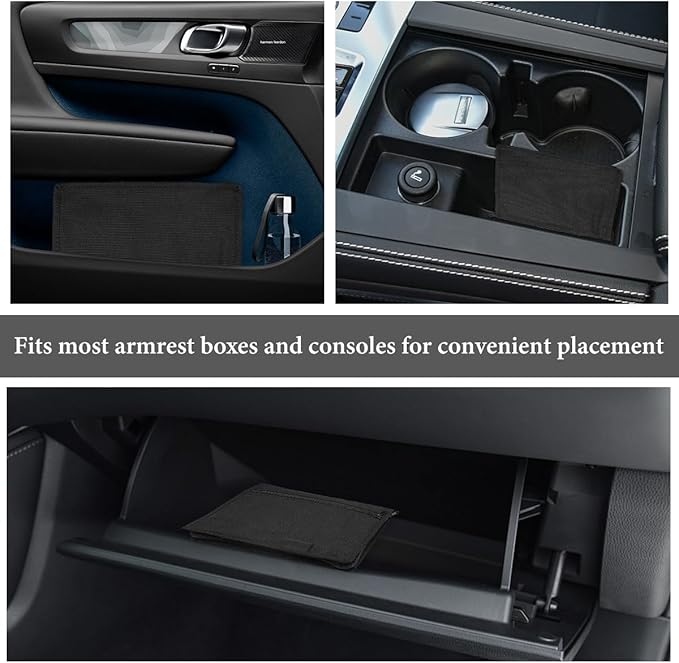 Car Registration and Insurance Holder, Glove Box Compartment Document Holder Owner Manual Case, Soft Zippered Pouch Multi-Pocket Glove Bag for Auto Insurance License Cards (2PCS)