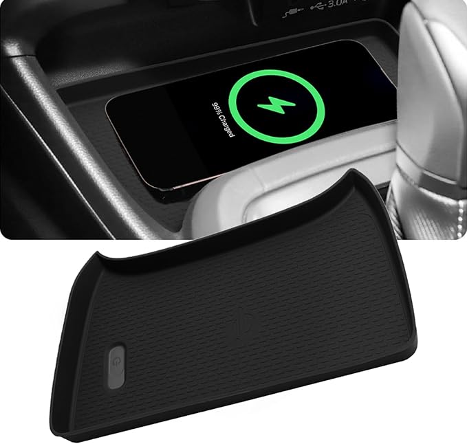 Wireless Charging Protective Mat for Subaru Crosstrek 2025, Car Wireless Charger Anti-Slip Pad, Cordless Charger Heat Insulating Silicone Material Non Slip Waterproof Accessories for Car Easy to Clean