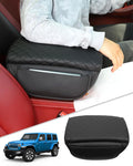 TBHOO for 2024 2025 Jeep Wrangler JL 2018-2023 Center Console Cover for Jeep Gladiator JT 2020-2025 Armrest Cover Jeep Accessories Arm Rest Pad Console Cushion Lid Black Leather with Pockets