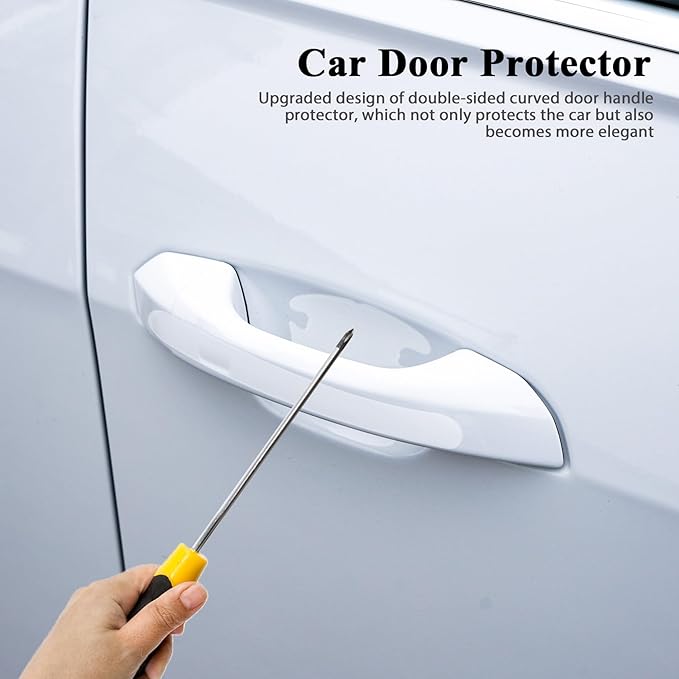12PCS Car Door Handle Scratch Protector, Door Handle Protectors for Vehicles, Car Transparent Anti-Scratches Protection Film, Universal Waterproof Auto Accessories Fit for Most Cars (12PCS)