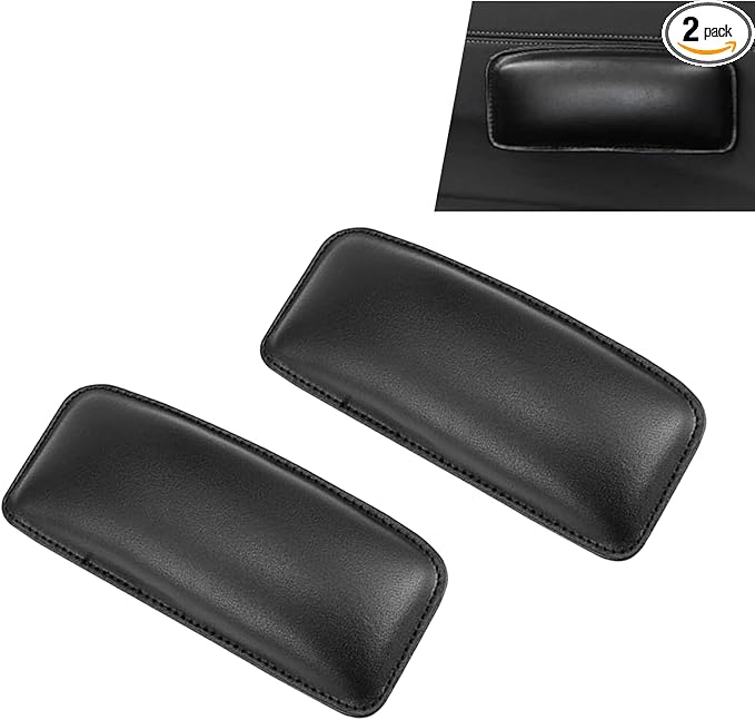 2PCS Car Knee Cushion, Leather Auto Door Knee Leg Elbow Cushion Pad, Soft Foam Armrest Pillow, Comfort Car Center Console Thigh Support Mat Accessories