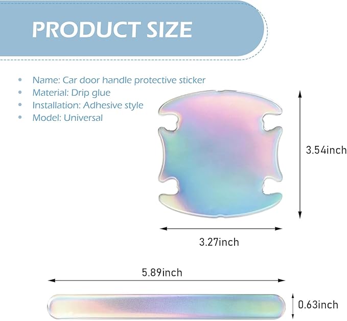 8 PCS Car Door Handle Protectors, Car Door Handle Scratch Protector Sticker, Universal for Most Cars (Multicolor)