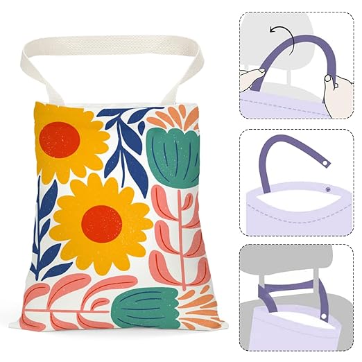 Pykfrhh Danish Floral Car Trash Can, Car Trash Bag Hanging, Waterproof Cars Back Seat Hanging Organizer and Storage Trash Bags for Vehicle Travelling Camping