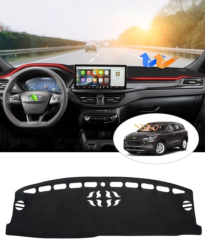 CARTIST Dash Cover Vehicle Specific Fits for Ford Escape 2020-2025 2026 (Without HUD), Dashbpard Cover for Escape Accessories Non-Slip Anti-Glare (Gift)