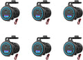 6X 65W PD 12V USB Outlet for Laptop USB C Car Charger Socket Multi Port Outlet Waterproof Adapter for Car Boat Truck