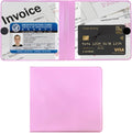 Ziciner Car Registration and Insurance Holder, 5.2"× 4.7" Premium Auto Glove Box Organizer with Closure, Essential Vehicle Document Holder for Card, Driver License (Pink)