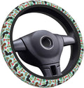 Elastic Steering Wheel Cover Car Accessories Cute Universal 15 Inch Absorbing Sweat Non-Slip Breathable for Man Woman, Cute Dachshund Floral