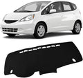 Upgraded Dash Mat for 2007-2013 Honda Fit Polyester Dashboard UV Protection Non-Slip Windshield Reflective Instrument Cover Interior Accessory Black
