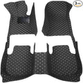 KaiLaiCarCustom Automotive Car Floor Mats for 99.99% Sedan SUV Sports Car Men Women Protection Full Coverage Pads Anti-Slip Leather Floor Lining (Black Mat Beige Line, A - Diamond)