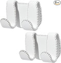 Car Seat Hooks for Tesla Model Y(Juniper) Model 3(Highland), Leather-Wrapped with Stainless Steel Core & Handmade Stitching, Purse Hanger Bag Holder, Automotive Seat Back Organizers (White-2 Pack)