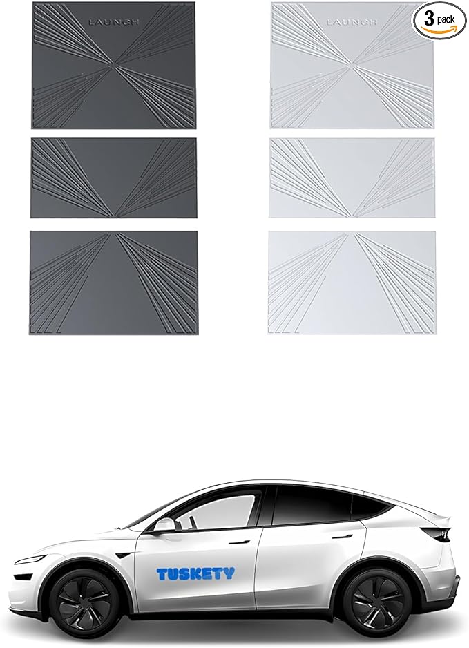 3PCS Center Console Cover Silicone Anti Slip Pad Compatible with Tesla Model Y Juniper & Model 3 Highland Accessories 2025 2026 - Pet and Family Friendly Protector Mats (White)