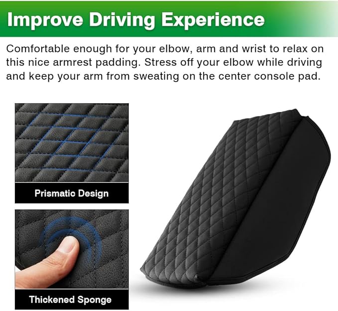 Shademax Custom for Center Console Cover Kia Sportage 2023 2024 2025 2026 Armrest Cover Center Console Cushion Pad PU Leather Armrest Seat Box Cover Protector Sportage Accessories Anti-Scratch Black