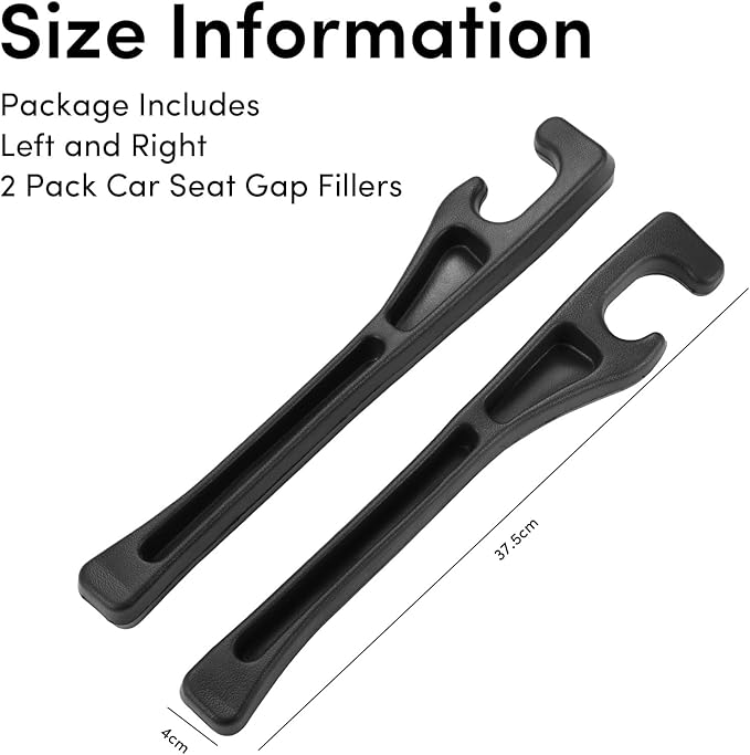 ANABIUP 2 Pack Car Seat Gap Filler, PU Leather Universal Fit for Cars Trucks SUVs, Gap Stopper Between Seat & Console with Storage Organizer, Stop Items from Dropping (Black)
