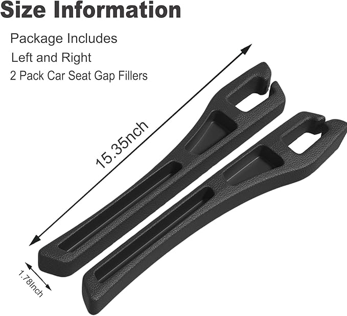 2PCS Car Seat Gap Filler, Crevice Blocker Stopper Between Vehicle Seat Console, Storages Phone Key Avoids Things Falling,Universal Fit Soft Foam Car Seat Gap Plug to Fill