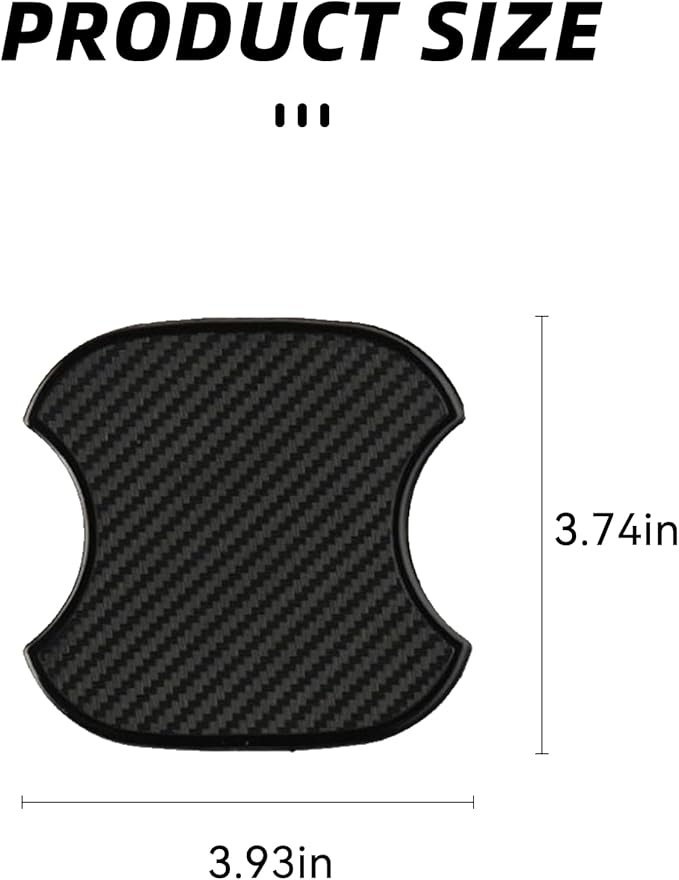 Tioollev 4PCS Car Door Handle Cup Scratch Protectors, TPU Carbon Fiber Door Bowl 3D Sticker, Handle Paint Cover Guard Pad, Universal Door Handle Protective Film for Most Cars (Medium-Black)