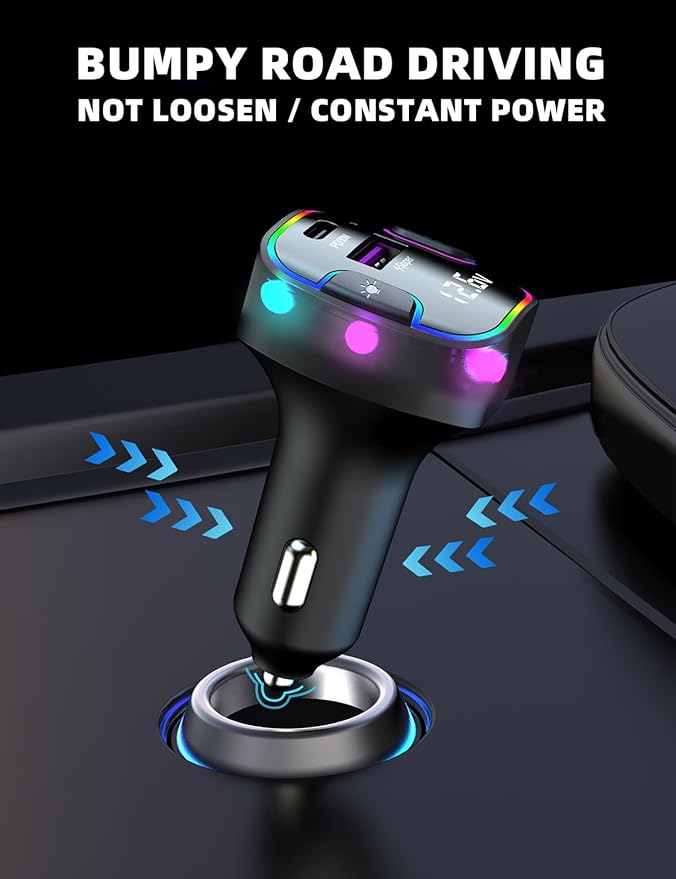 USB C Multi Port Fast Car Charger, PD30W/QC3.0 120W Cigarette Lighter Charger with /5ft Cable Compatible with iPhone 16/15 Pro