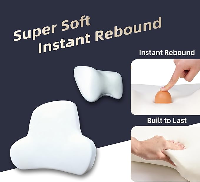 Car Neck & Lumbar Support Pillow Set for Ford Escape, Soft Memory Foam Headrest & Back Cushion, Ergonomic Comfortable Seat Support for Daily Driving and Long Trips Car Interior Accessories