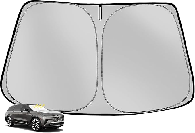 Fonowka Windshield Sun Shade for 2024-2025 Lincoln Nautilus Foldable Sun Sunshade for Car Front Window Blocks UV Rays and Heat Automotive Interior Protector Custom Fit Accessories