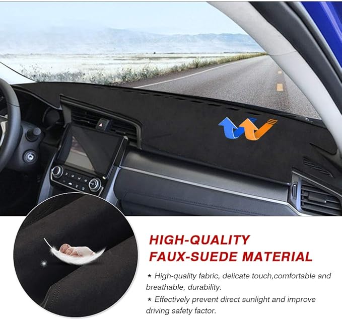 Autorder Dashboard Cover Mat for 2016-2021 Honda Civic Coupe Sedan/Hatchback Accessories Dash Cover Suede Dash Mat Sunshade Glare UV Rays Protector (Not Fit 2022 Civic)