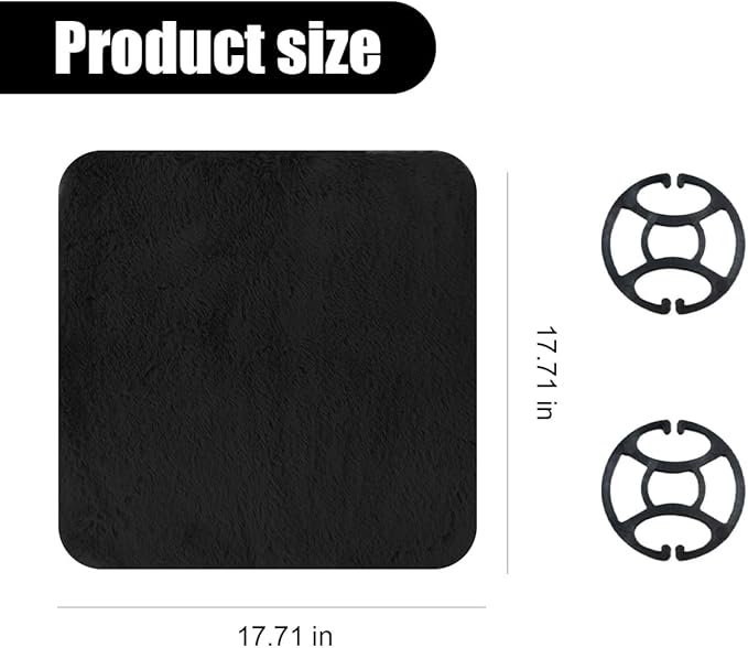 Sheepskin Car Seat Cushion, Soft Comfort Winter Driver Seat Cover, Fluffy Faux Fur Front Seat Pad, Car Seat Protector Pad for Office Chair, Universal Interior Accessory for Car SUV Truck (Black)