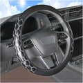 Car Steering Wheel Cover, 15 inch Elastic PU Leather Non-Slip Vehicle Steering Wheel Protector, Breathable Automotive Interior Accessories, Universal for SUV, Truck, RV (White)