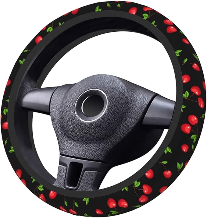 Cherry Steering Wheel Cover Neoprene Universal 15 Inches Car Steering Wheel Protector for Women Men